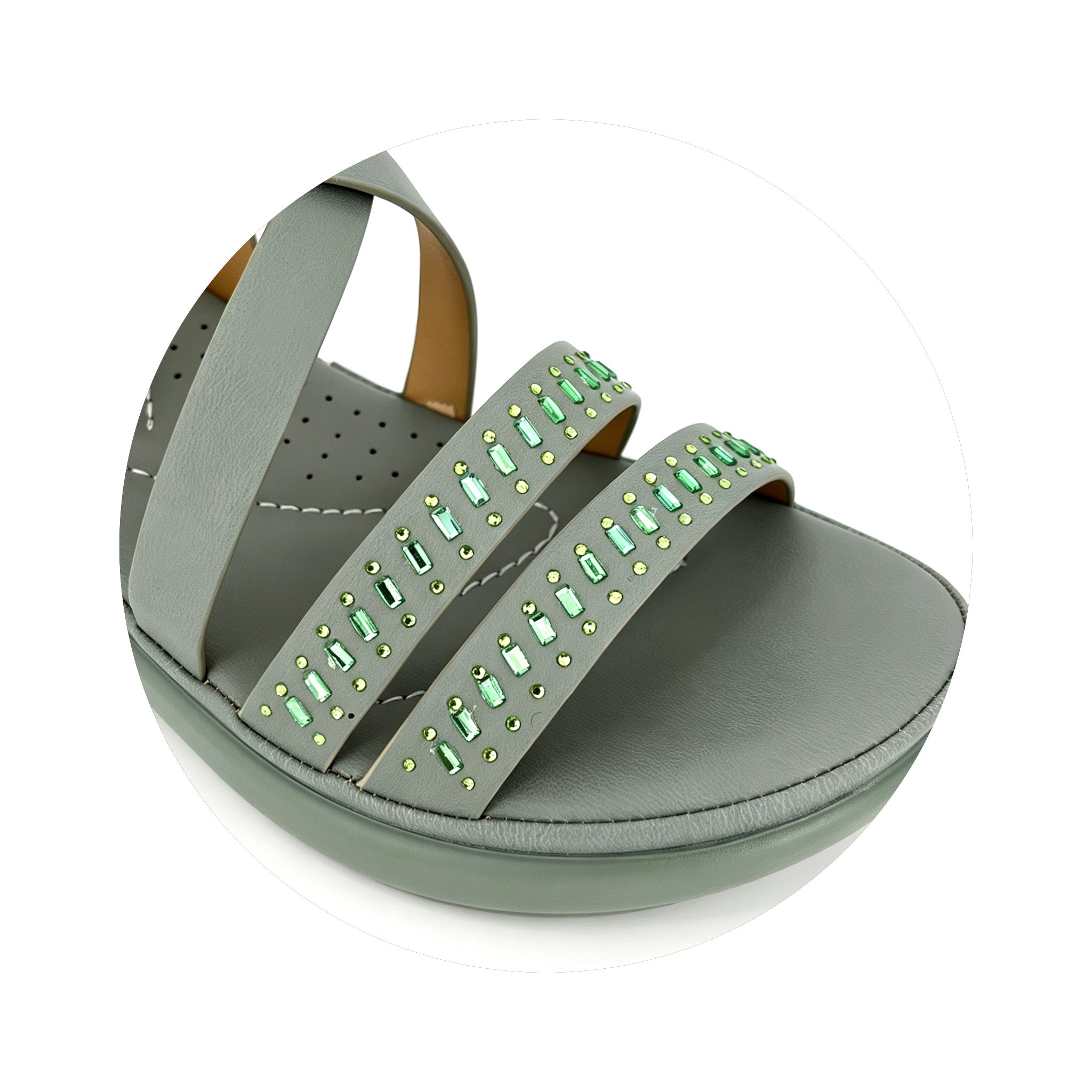 Women's Crystal Baguette Wedge Sandals with Crossover Straps | Multi-Color Platform | EU 35–41 | Zilancomfort