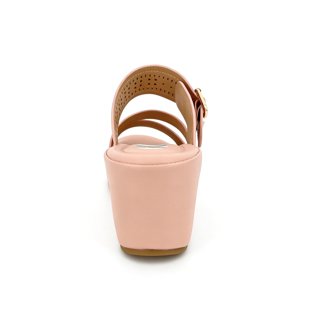 Women's Perforated Wide-Strap Wedge Sandals | Wholesale Platform Slide | Multi-Color | EU 35–41