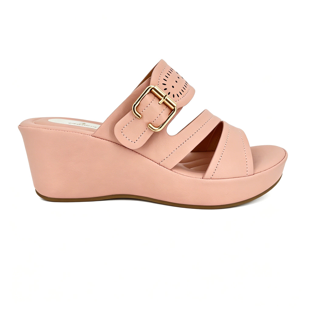 Women's Perforated Wide-Strap Wedge Sandals | Wholesale Platform Slide | Multi-Color | EU 35–41