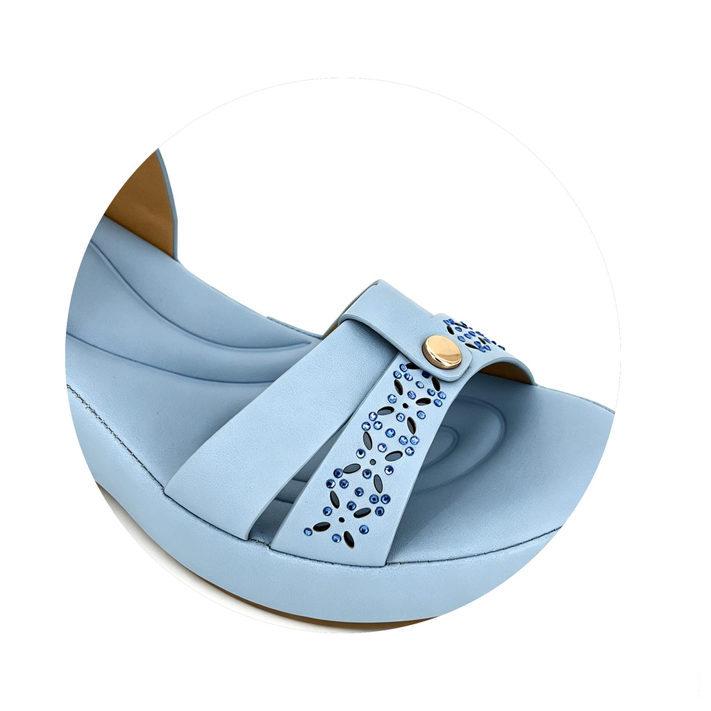 Women's Crystal Crossover-Strap Wedge Sandals | Wholesale Platform Sandal | Multi-Color | EU 35–41