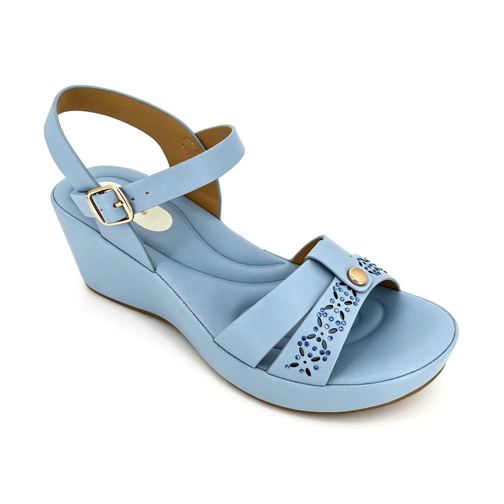 Women's Crystal Crossover-Strap Wedge Sandals | Wholesale Platform Sandal | Multi-Color | EU 35–41
