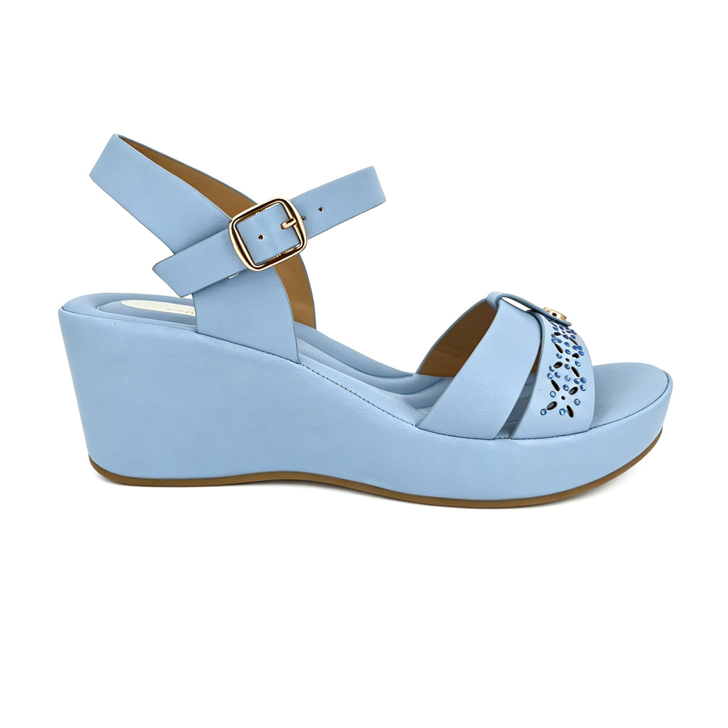 Women's Crystal Crossover-Strap Wedge Sandals | Wholesale Platform Sandal | Multi-Color | EU 35–41