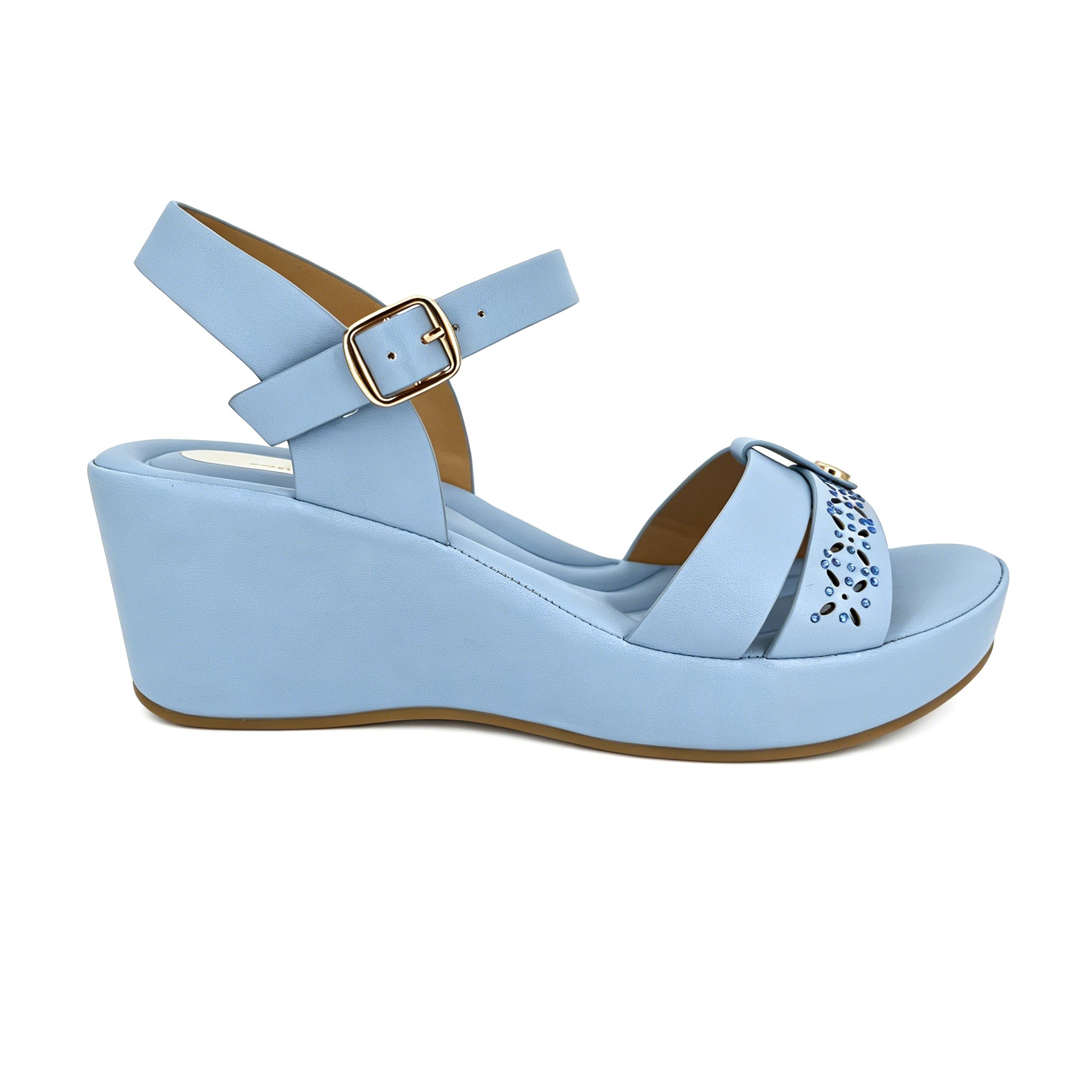 Women's Crystal Crossover-Strap Wedge Sandals | Wholesale Platform Sandal | Multi-Color | EU 35–41
