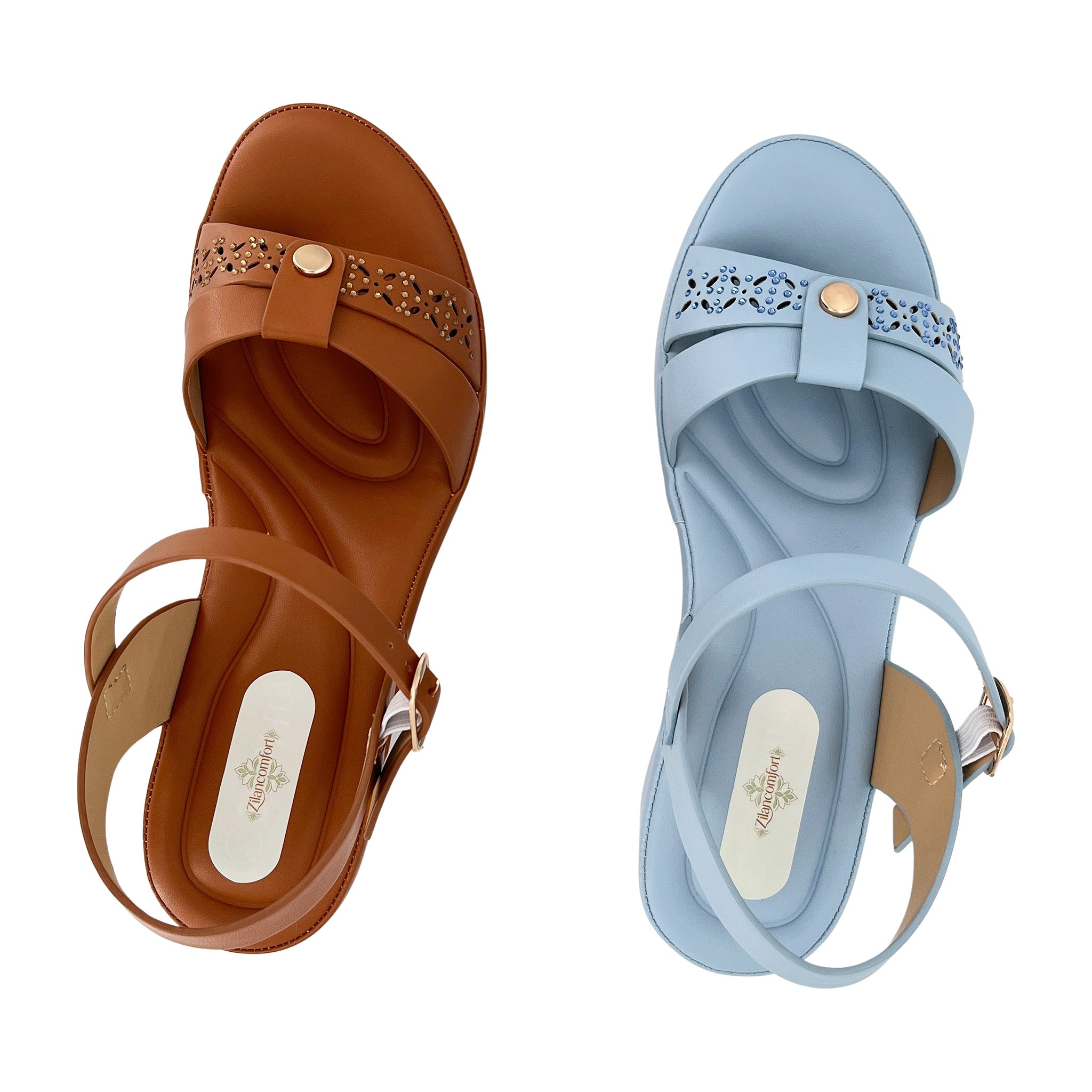 Women's Crystal Crossover-Strap Wedge Sandals | Wholesale Platform Sandal | Multi-Color | EU 35–41