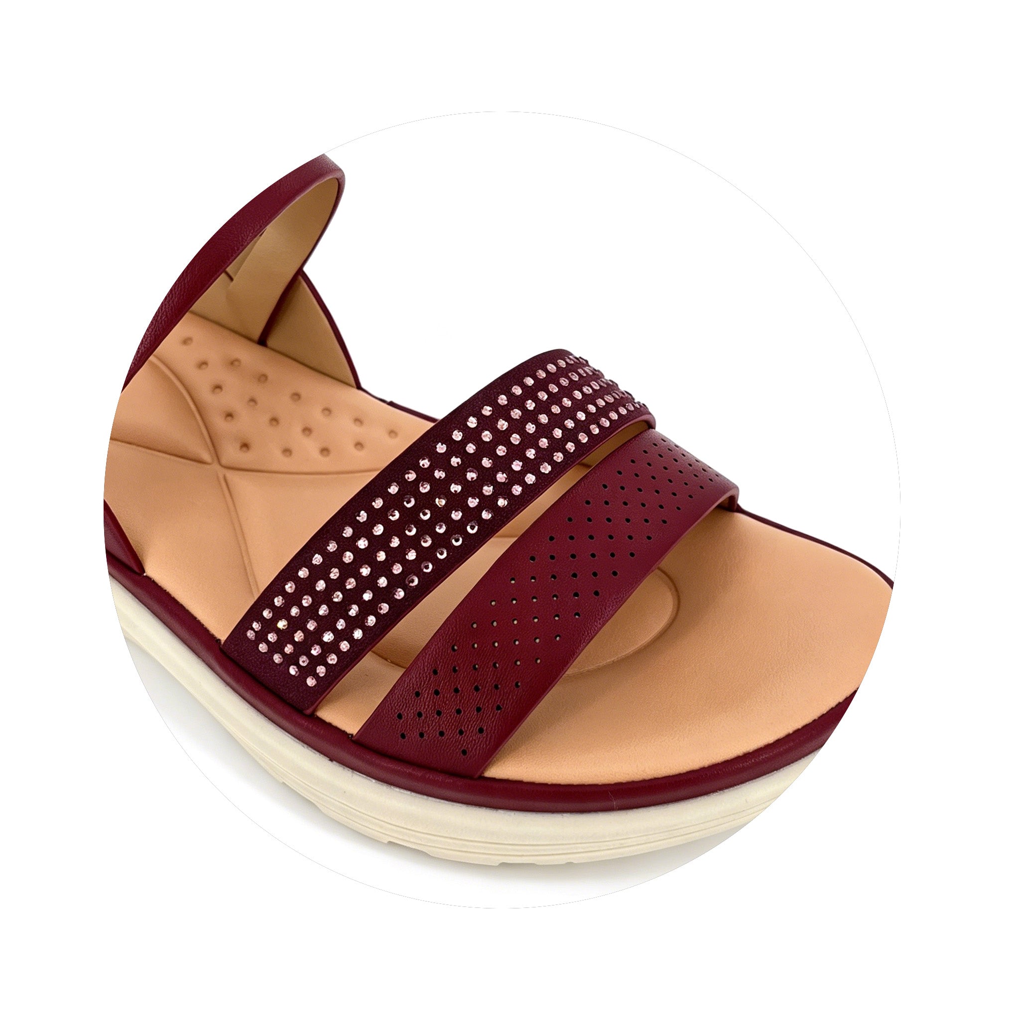 Women's Crystal-Studded Double-Strap Wedge Sandals | Wholesale Platform Sandal | Multi-Color | EU 35–41