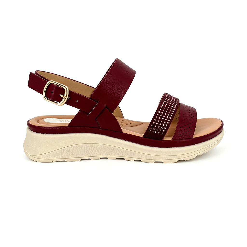 Women's Crystal-Studded Double-Strap Wedge Sandals | Wholesale Platform Sandal | Multi-Color | EU 35–41