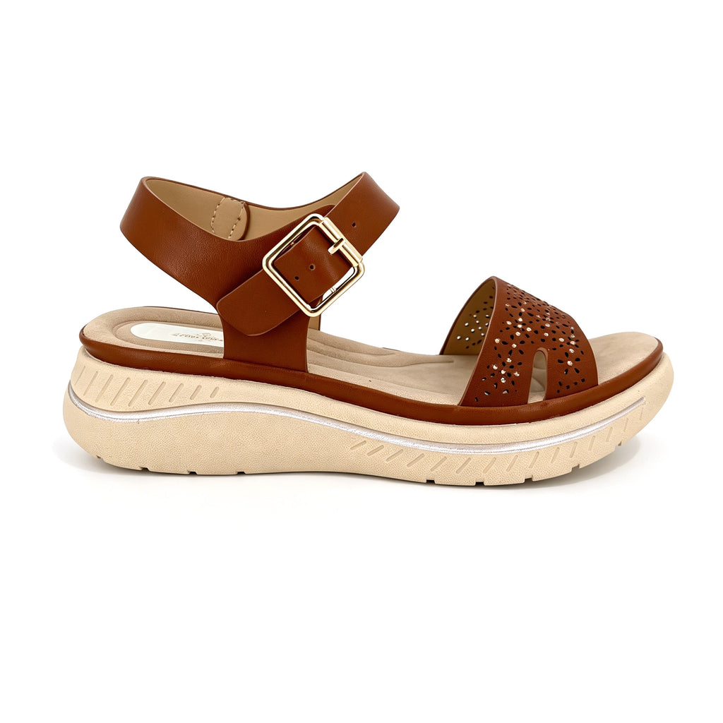 Women's Laser-Cut Crystal Wedge Sandals | Wholesale Platform Sandal | Multi-Color | EU 35–41