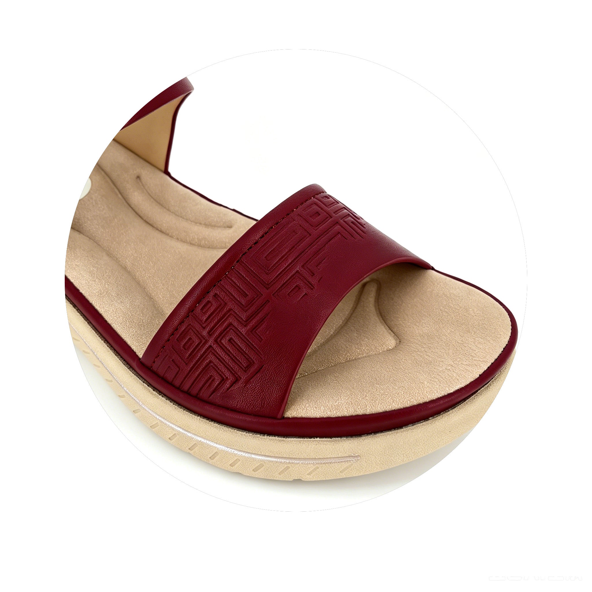 Women's Embossed Greek Key Wedge Sandals | Wholesale Platform Sandal | Multi-Color | EU 35–41