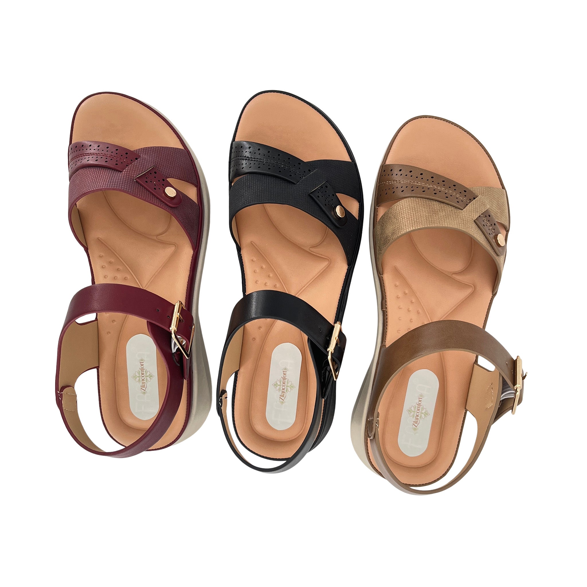 Women's Cross-Strap Wedge Sandals | Wholesale Platform Sandal | Multi-Color | EU 35–41