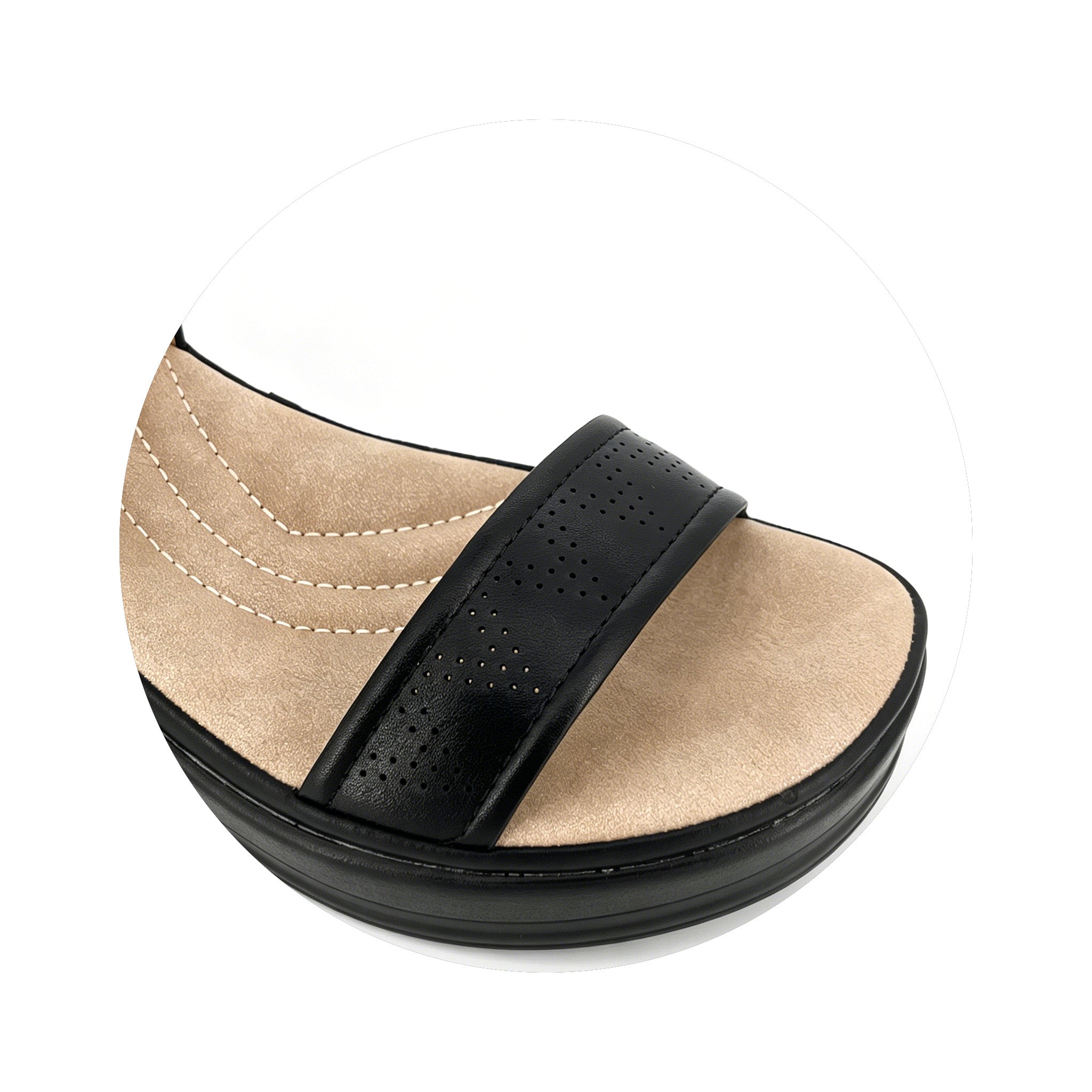 Women's Perforated Single-Strap Wedge Sandals | Wholesale Platform Sandal | Multi-Color | EU 35–41