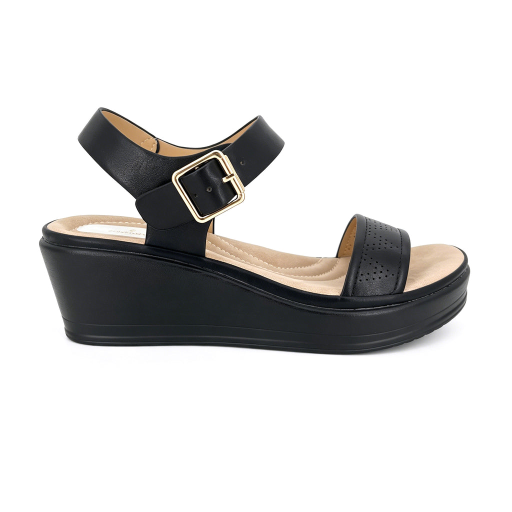 Women's Perforated Single-Strap Wedge Sandals | Wholesale Platform Sandal | Multi-Color | EU 35–41
