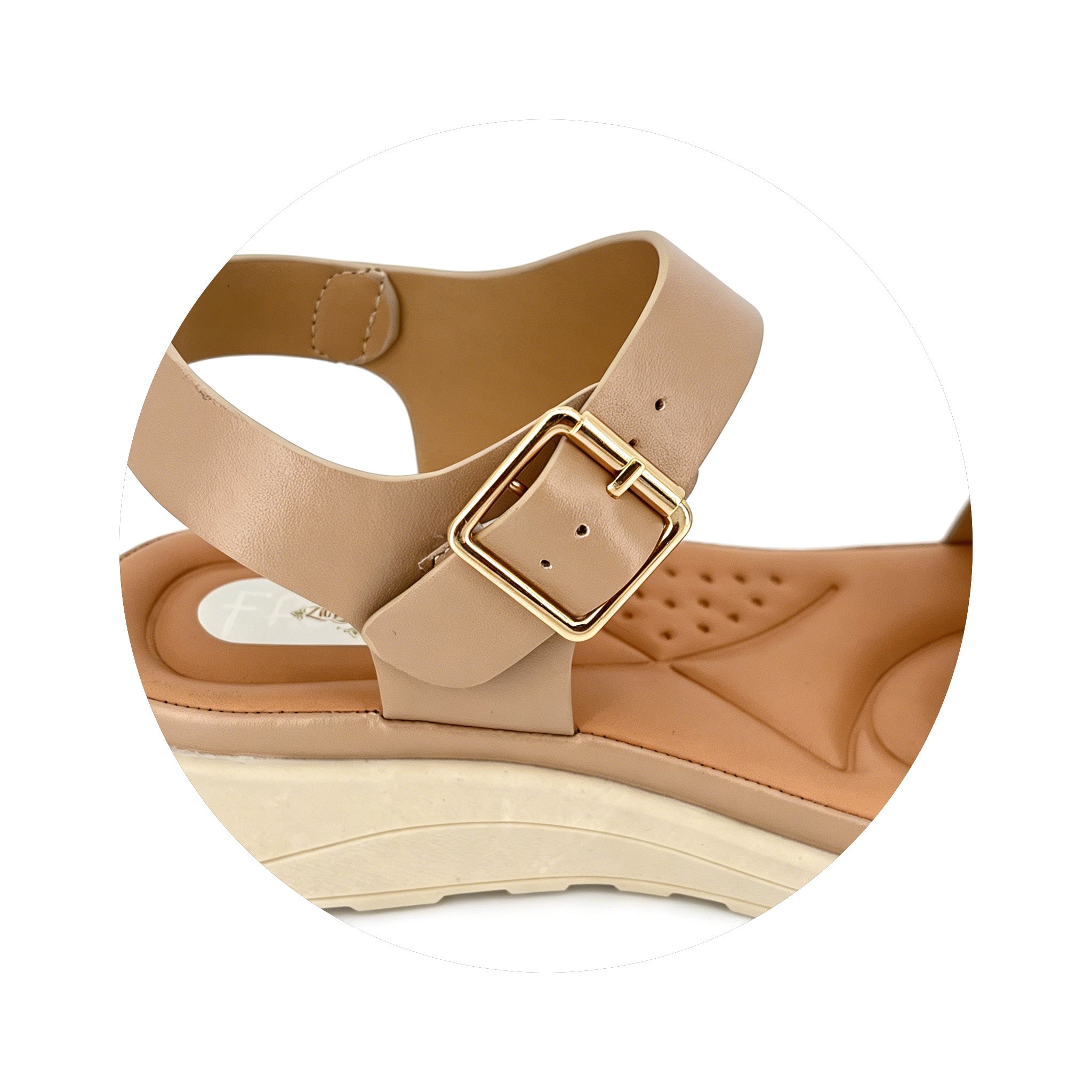 Women's Crystal-Studded Laser-Cut Low Wedge Sandals | Wholesale Comfort Platform Sandal | Multi-Color | EU 35–41
