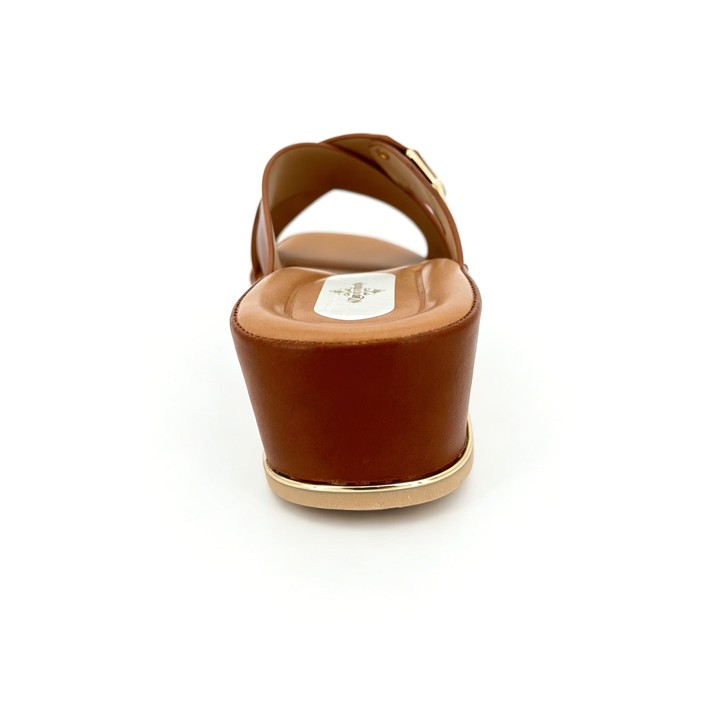 Women's Cross-Strap Gold Hardware Wedge Mule Sandals | Wholesale Platform Slide | Multi-Color | EU 35–41