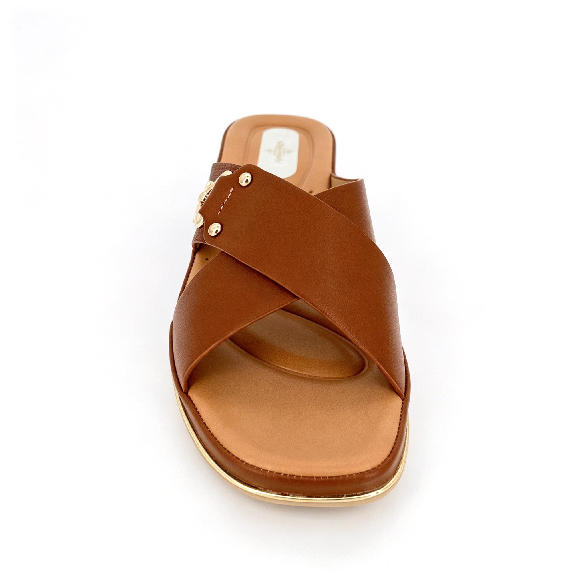 Women's Cross-Strap Gold Hardware Wedge Mule Sandals | Wholesale Platform Slide | Multi-Color | EU 35–41
