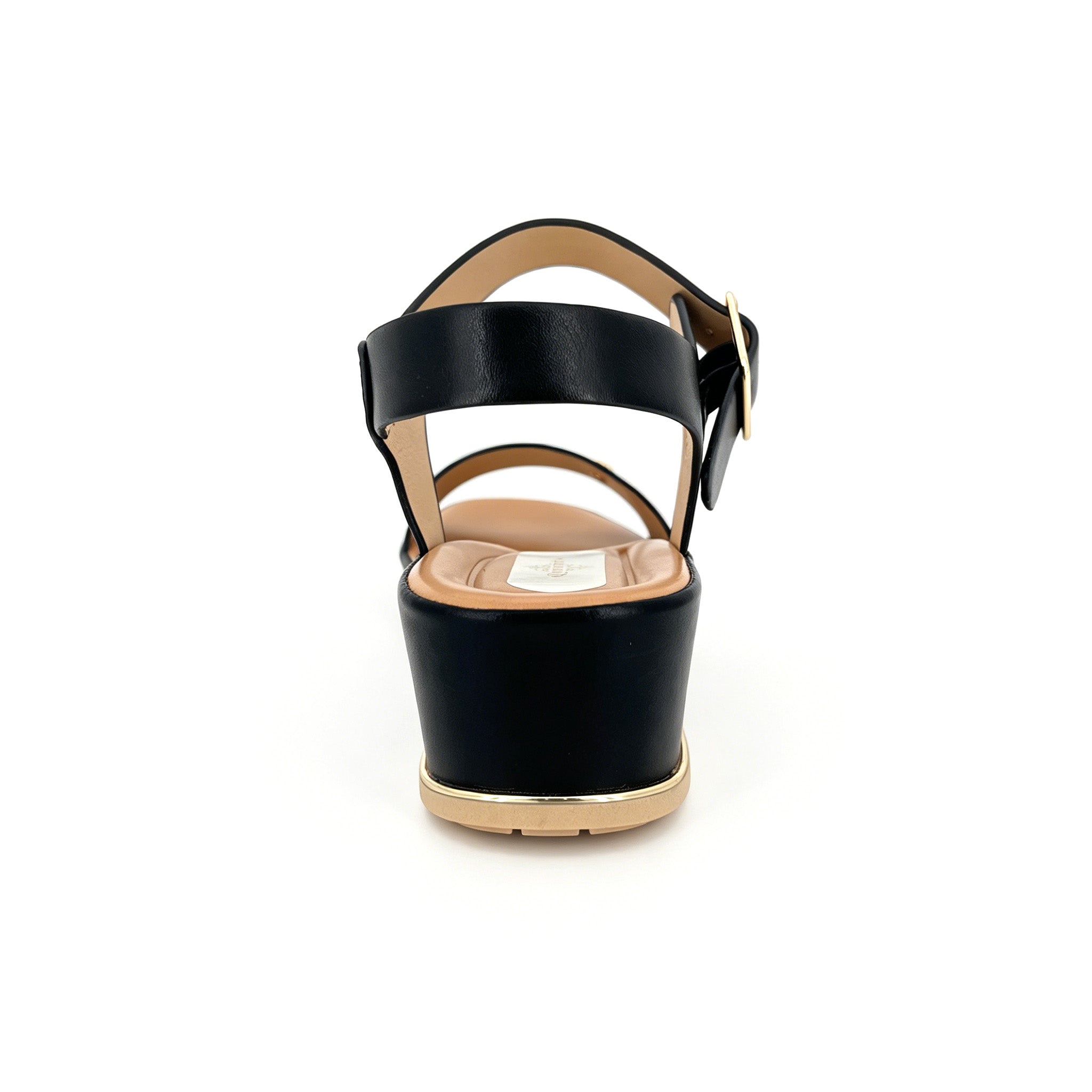 Women's Textured-Strap Gold Leaf Badge Low Wedge Sandals | Wholesale Comfort Platform Sandal | Multi-Color | EU 35–41