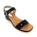 Women's Textured-Strap Gold Leaf Badge Low Wedge Sandals | Wholesale Comfort Platform Sandal | Multi-Color | EU 35–41