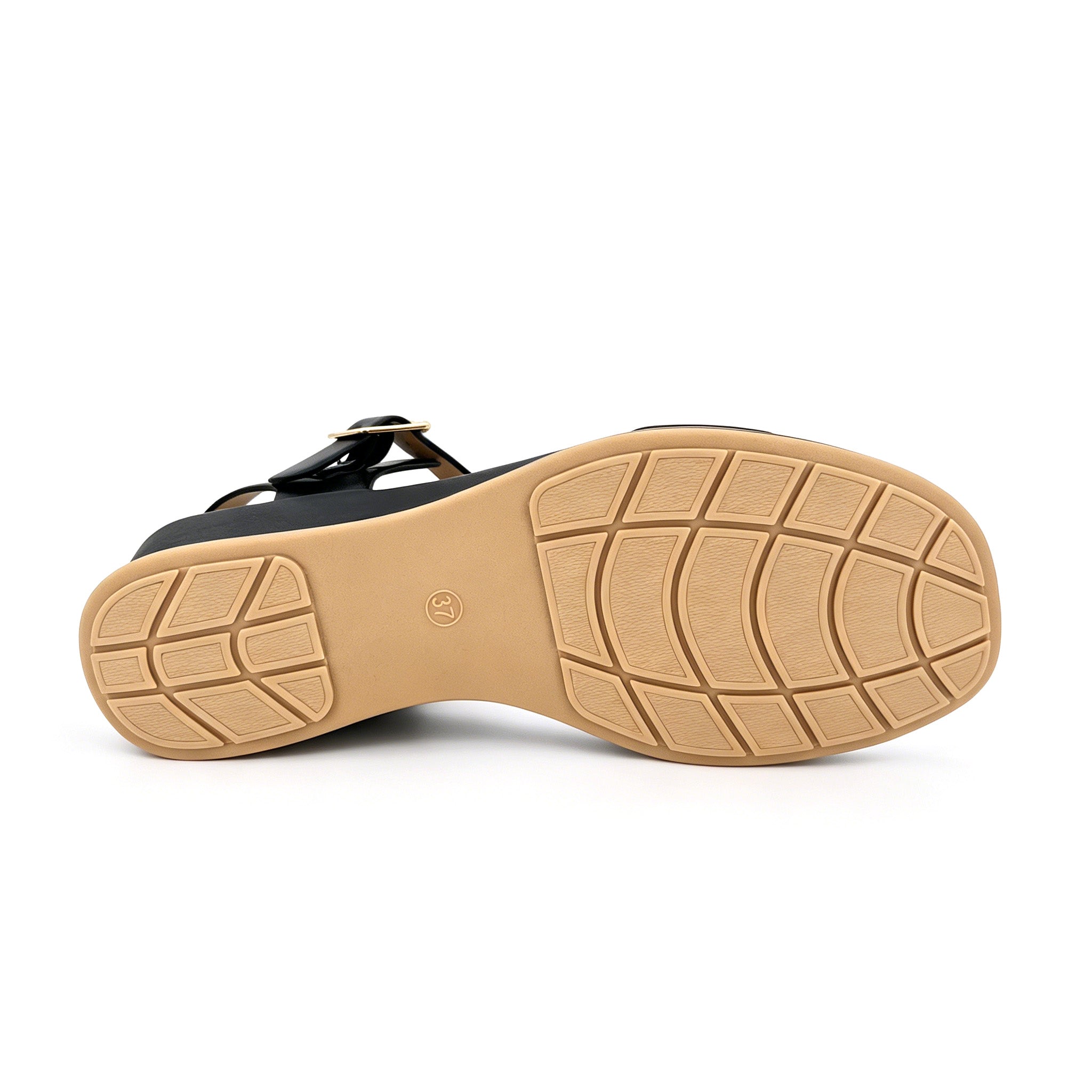 Women's Textured-Strap Gold Leaf Badge Low Wedge Sandals | Wholesale Comfort Platform Sandal | Multi-Color | EU 35–41
