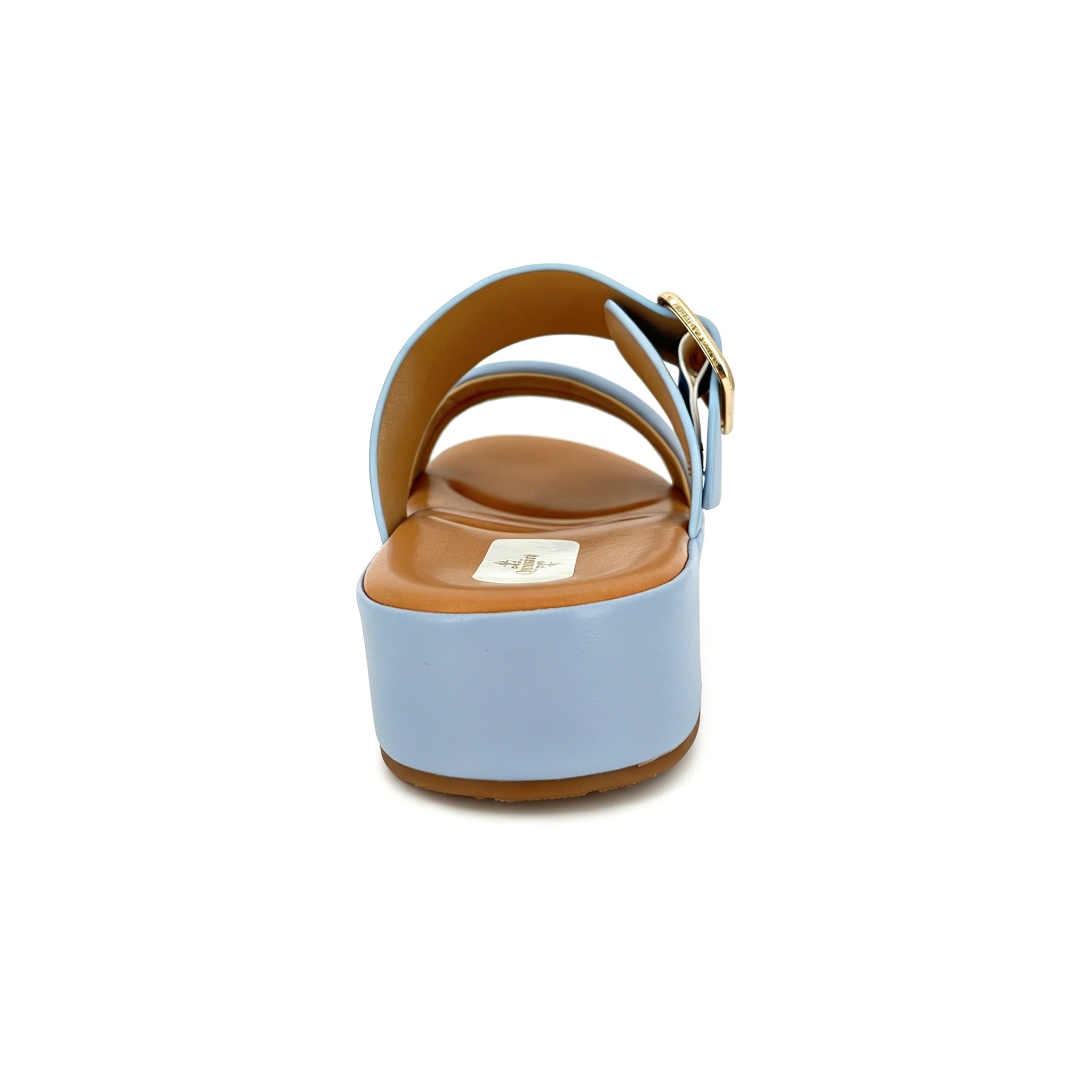 Women's Double-Strap Platform Wedge Slide Sandals | Gold Buckle Mule | Multi-Color | EU 35–41
