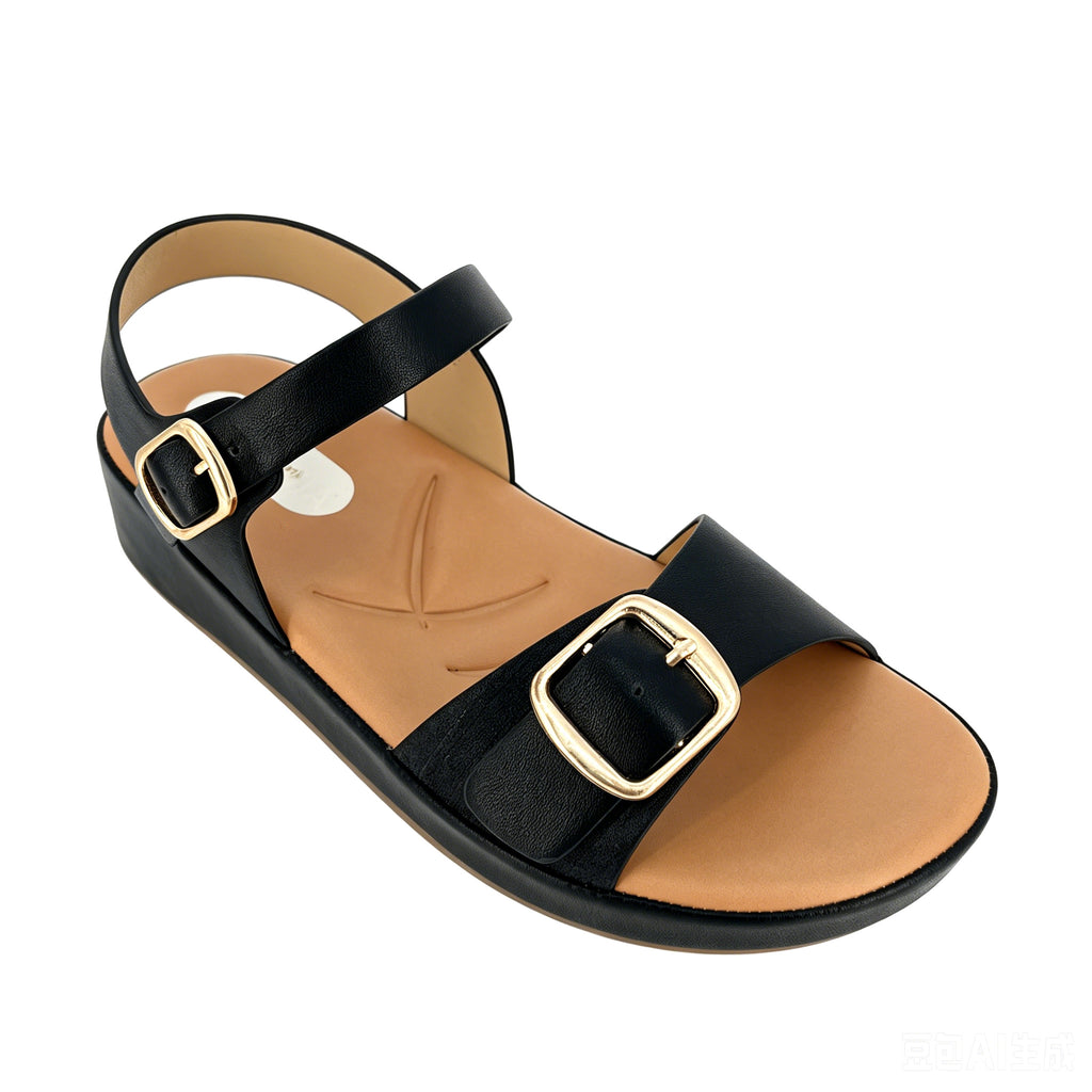 Women's Dual-Buckle Double-Strap Platform Wedge Sandals | Wholesale Comfort Sandal | Multi-Color | EU 35–41