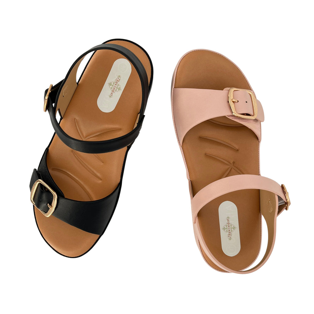 Women's Dual-Buckle Double-Strap Platform Wedge Sandals | Wholesale Comfort Sandal | Multi-Color | EU 35–41