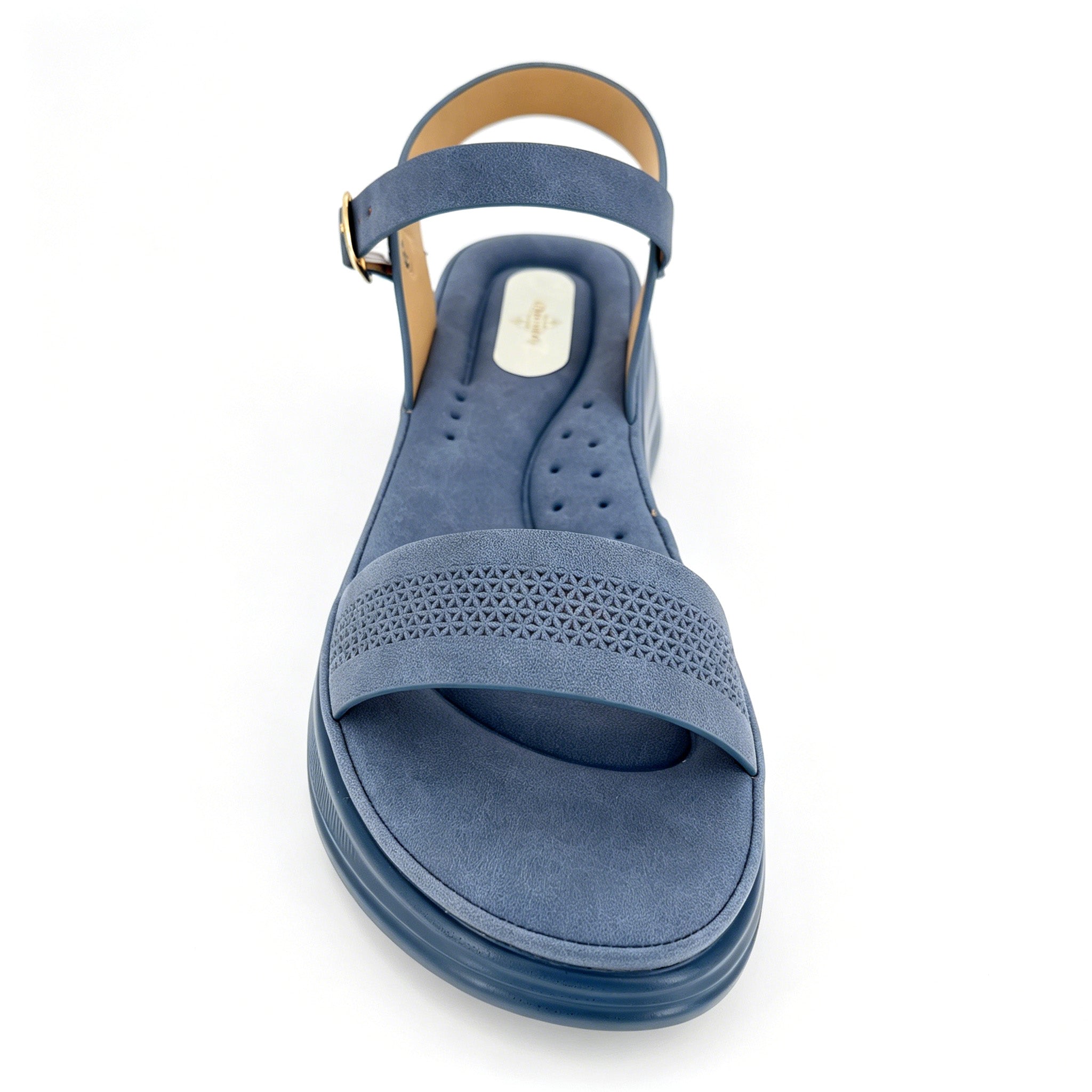 Women's Single-Strap Embossed Chunky Wedge Sandals | Wholesale Comfort Platform Sandal | Multi-Color | EU 35–41