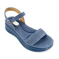 Women's Single-Strap Embossed Chunky Wedge Sandals | Wholesale Comfort Platform Sandal | Multi-Color | EU 35–41