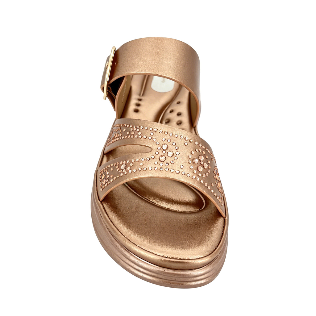 Women's Rhinestone Cross-Strap Chunky Wedge Mule Sandals | Wholesale Platform Slide | Multi-Color | EU 35–41