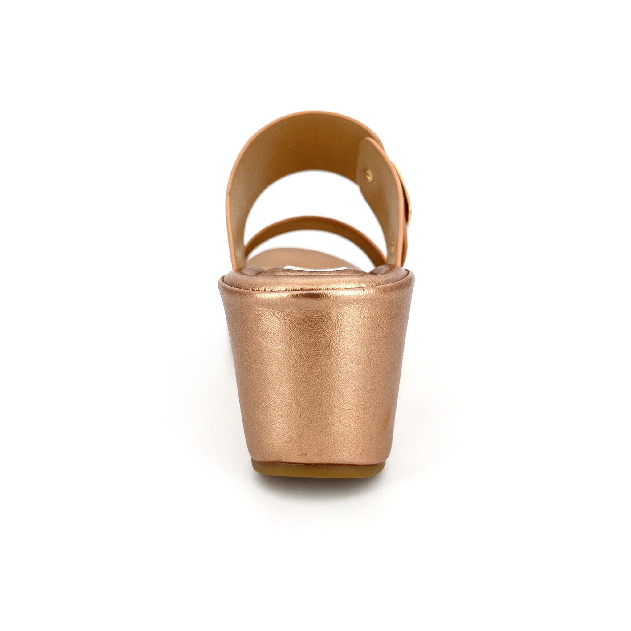 Women's Dual Wide-Strap Gold Buckle Wedge Mule Sandals | Wholesale Comfort Platform Slide | Multi-Color | EU 35–41