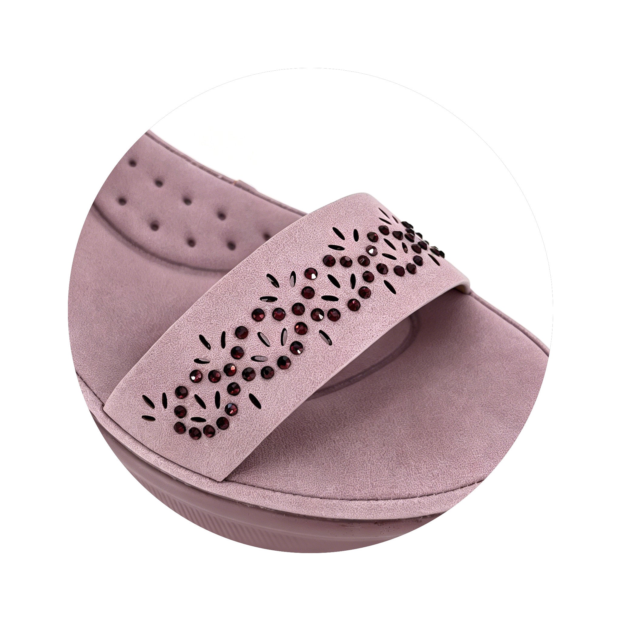 Women's Laser-Cut Rhinestone Chunky Platform Wedge Sandals | Wholesale Comfort Sandal | Multi-Color | EU 35–41
