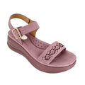 Women's Laser-Cut Rhinestone Chunky Platform Wedge Sandals | Wholesale Comfort Sandal | Multi-Color | EU 35–41