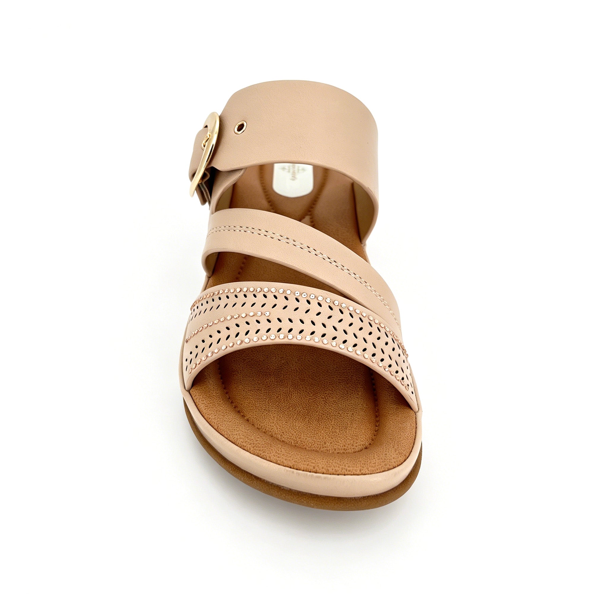 Women's Triple-Strap Laser-Cut Rhinestone Wedge Mule Sandals | Wholesale Platform Slide | Multi-Color | EU 35–41