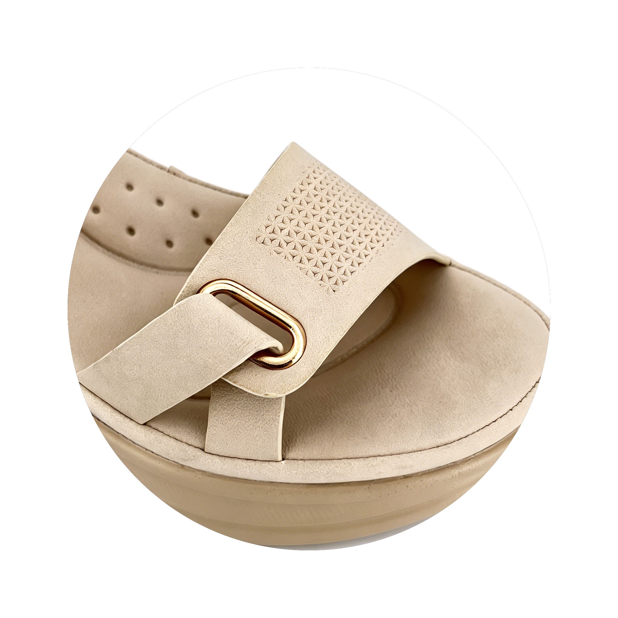 Women's Velcro Ankle-Strap Embossed Chunky Wave Platform Sandals | Wholesale Comfort Sandal | Multi-Color | EU 35–41