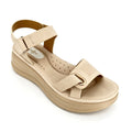 Women's Velcro Ankle-Strap Embossed Chunky Wave Platform Sandals | Wholesale Comfort Sandal | Multi-Color | EU 35–41