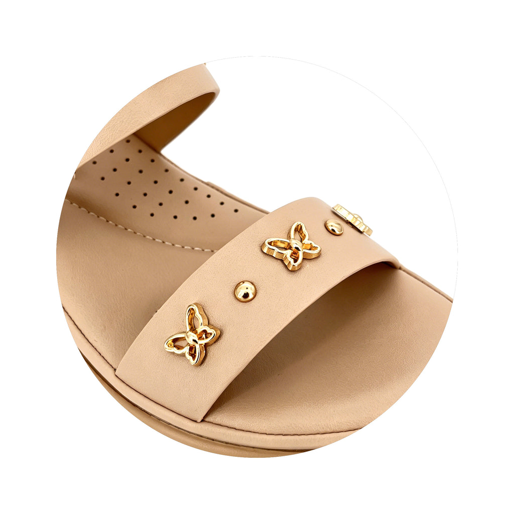 Women's Butterfly-Studded Double-Strap Wedge Sandals | Wholesale Platform Sandal | Multi-Color | EU 28–41