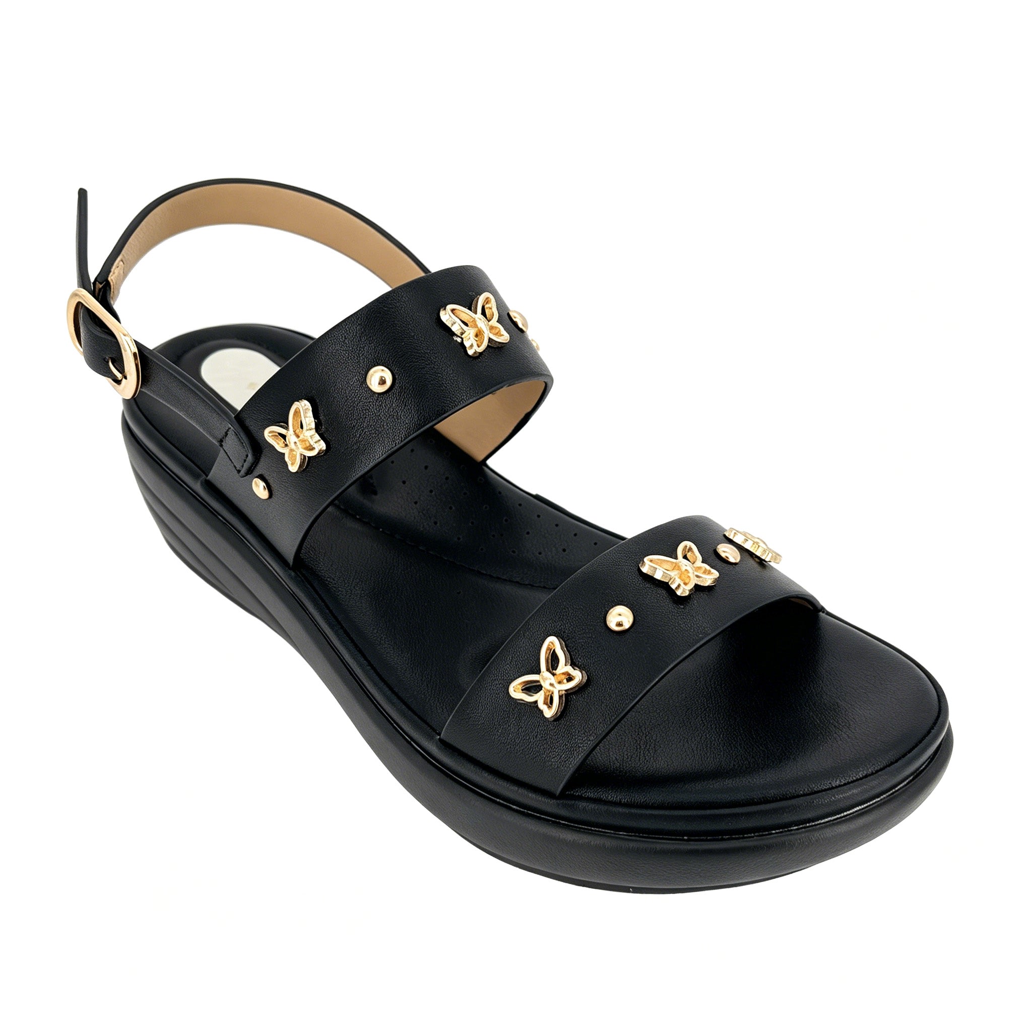 Women's Butterfly-Studded Double-Strap Wedge Sandals | Wholesale Platform Sandal | Multi-Color | EU 28–41