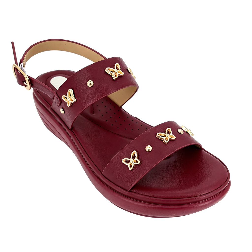 Women's Butterfly-Studded Double-Strap Wedge Sandals | Wholesale Platform Sandal | Multi-Color | EU 28–41