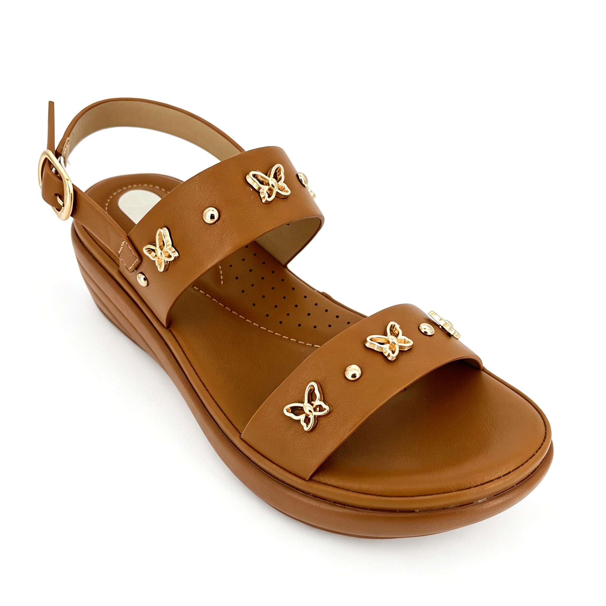 Women's Butterfly-Studded Double-Strap Wedge Sandals | Wholesale Platform Sandal | Multi-Color | EU 28–41