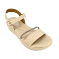 Women's Crystal-Bar Double-Strap Wedge Slingback Sandals | Wholesale Comfort Platform Sandal | Multi-Color | EU 28–41