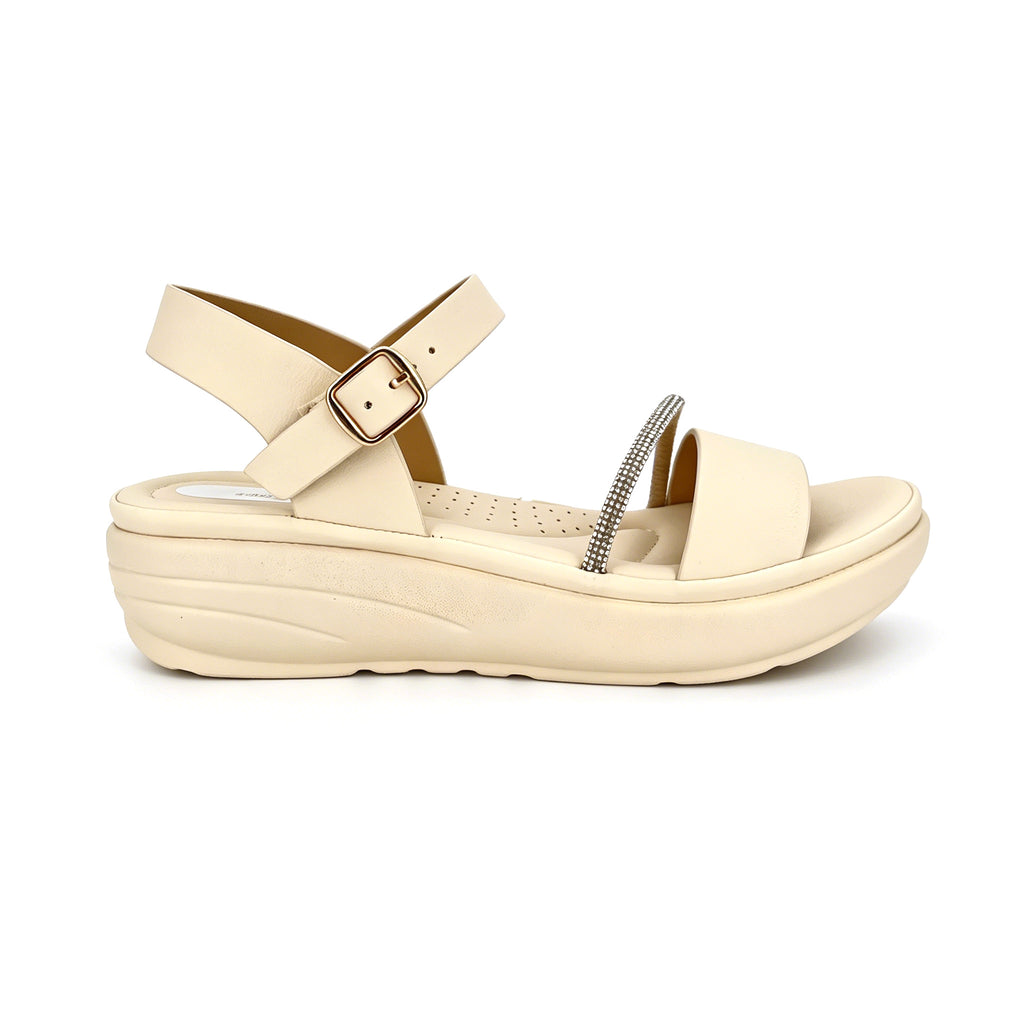 Women's Crystal-Bar Double-Strap Wedge Slingback Sandals | Wholesale Comfort Platform Sandal | Multi-Color | EU 28–41