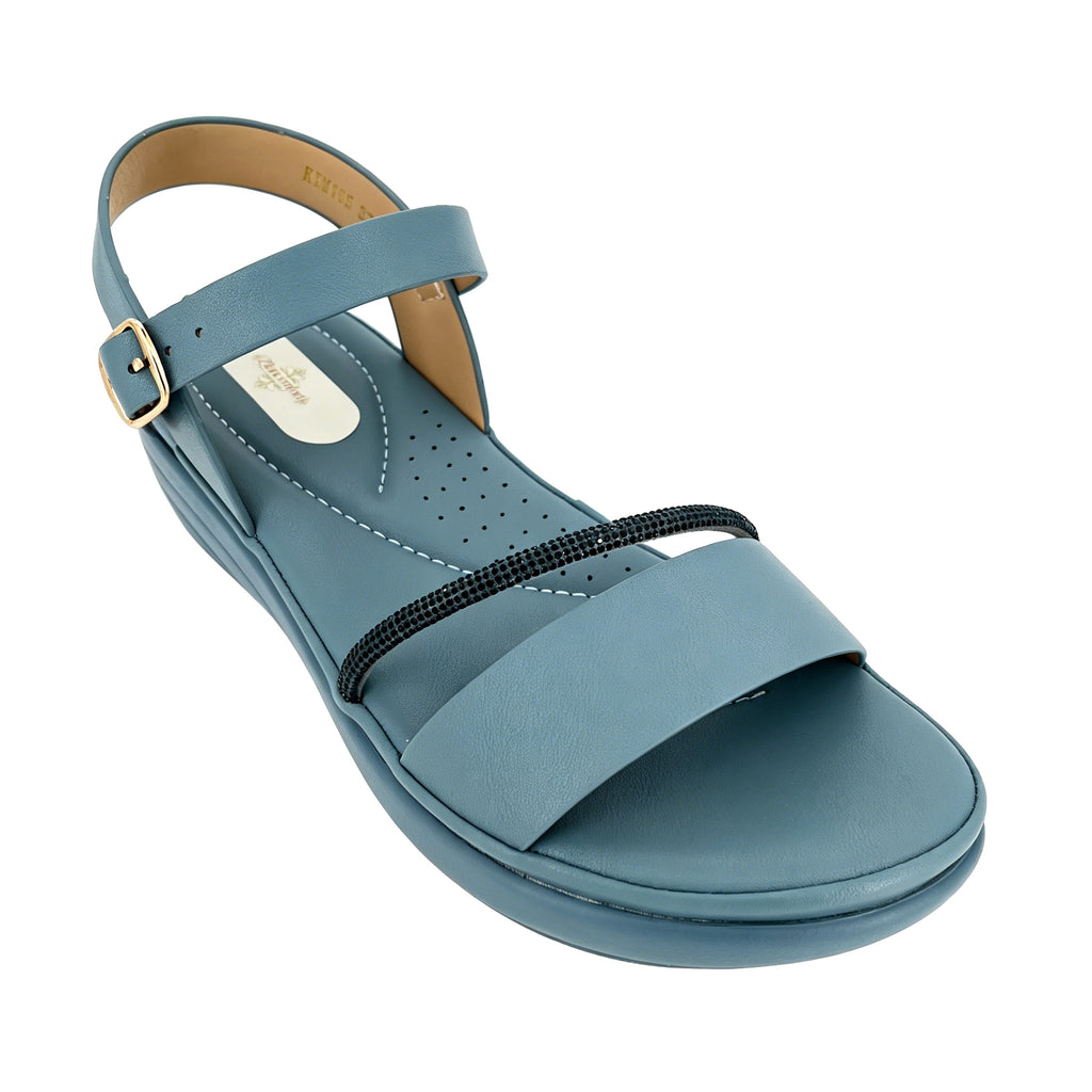 Women's Crystal-Bar Double-Strap Wedge Slingback Sandals | Wholesale Comfort Platform Sandal | Multi-Color | EU 28–41
