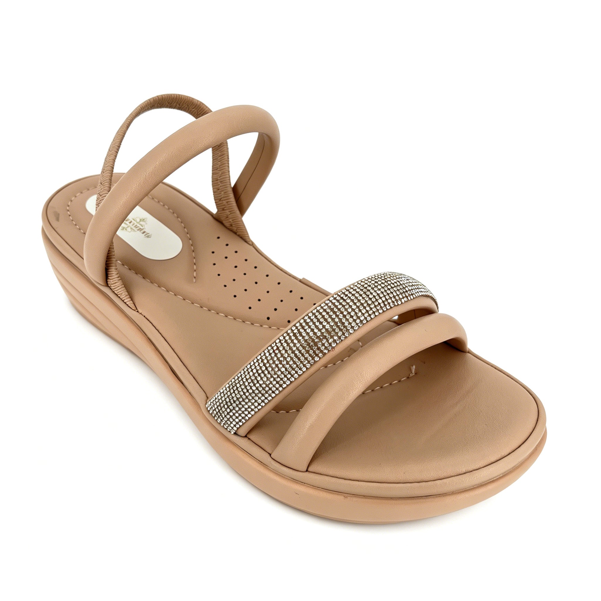 Women's Crystal-Band Double-Strap Wedge Slingback Sandals | Wholesale Comfort Platform Sandal | Multi-Color | EU 28–41