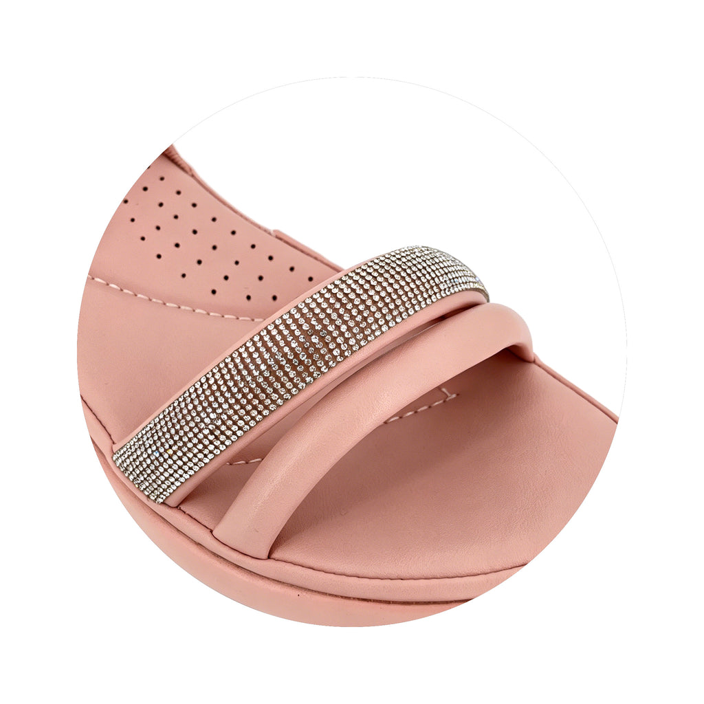 Women's Crystal-Band Double-Strap Wedge Slingback Sandals | Wholesale Comfort Platform Sandal | Multi-Color | EU 28–41