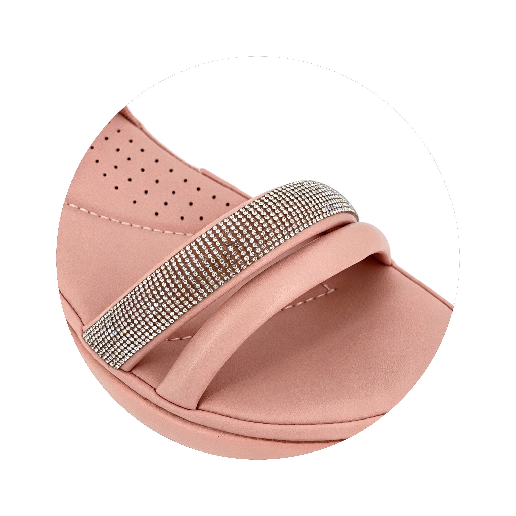 Women's Crystal-Band Double-Strap Wedge Slingback Sandals | Wholesale Comfort Platform Sandal | Multi-Color | EU 28–41