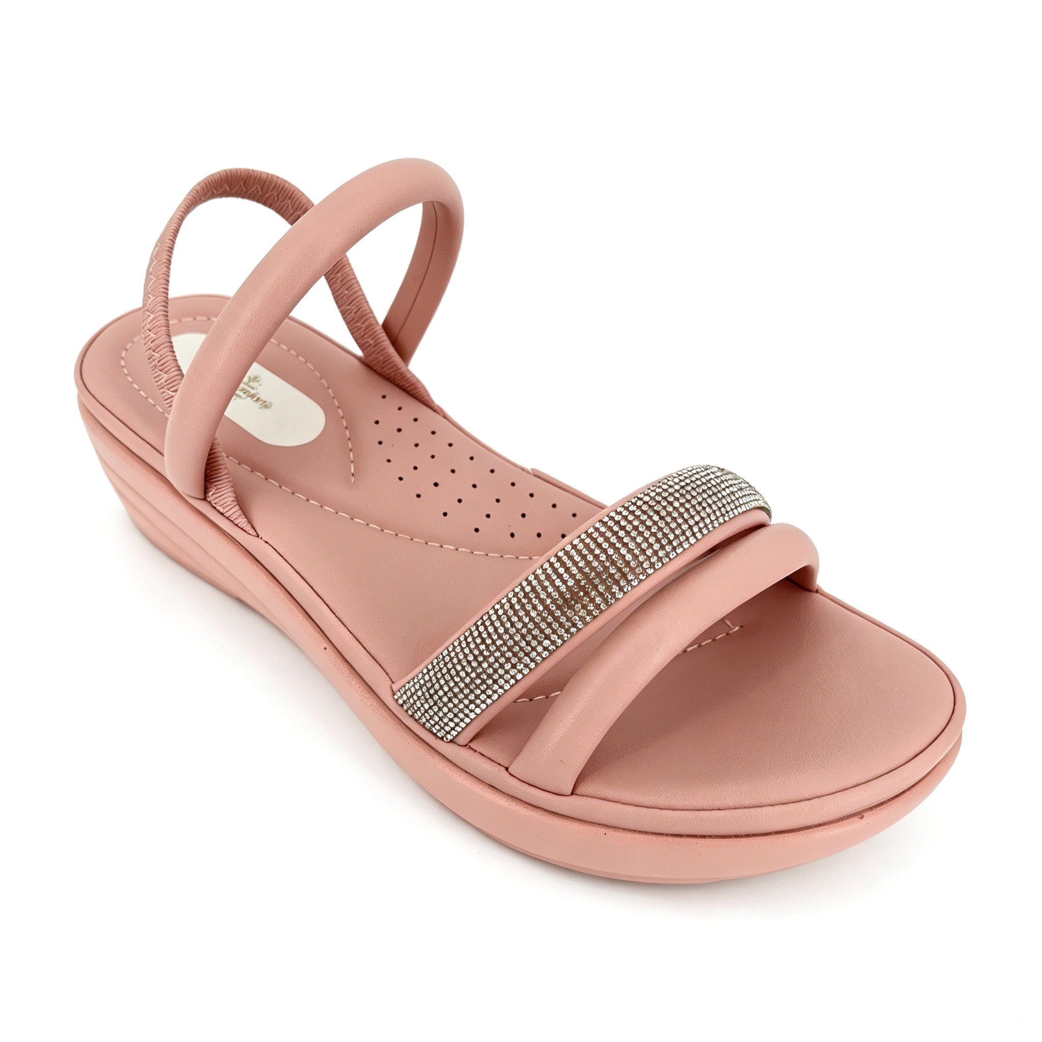 Women's Crystal-Band Double-Strap Wedge Slingback Sandals | Wholesale Comfort Platform Sandal | Multi-Color | EU 28–41