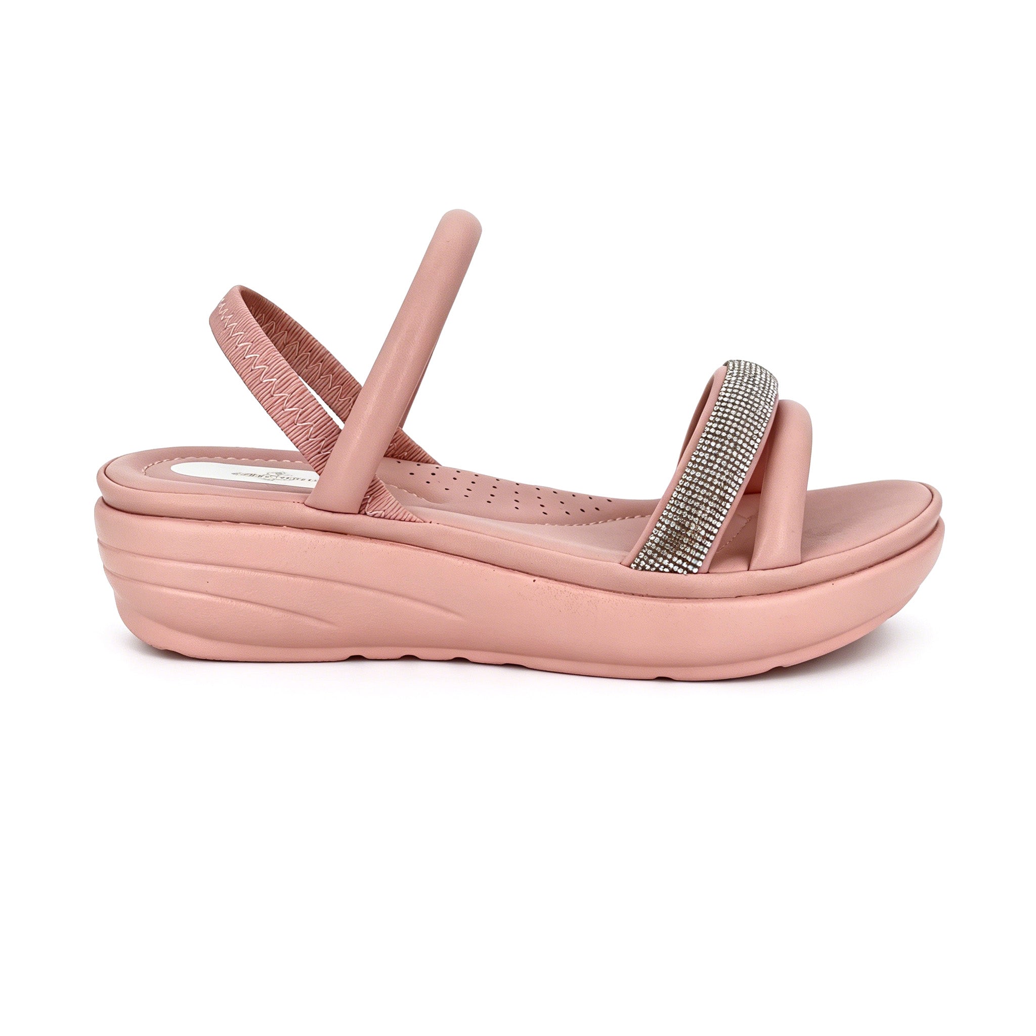 Women's Crystal-Band Double-Strap Wedge Slingback Sandals | Wholesale Comfort Platform Sandal | Multi-Color | EU 28–41