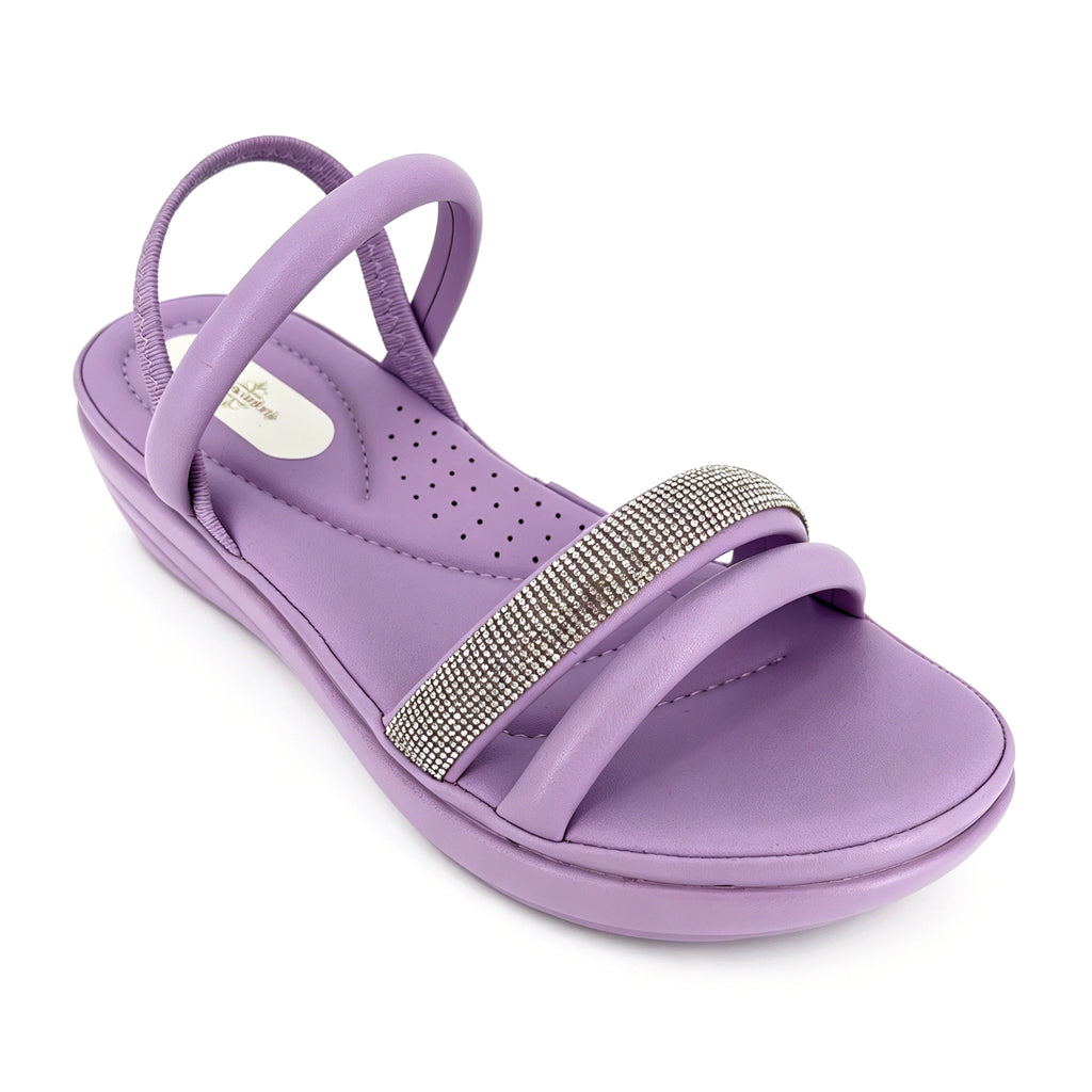 Women's Crystal-Band Double-Strap Wedge Slingback Sandals | Wholesale Comfort Platform Sandal | Multi-Color | EU 28–41