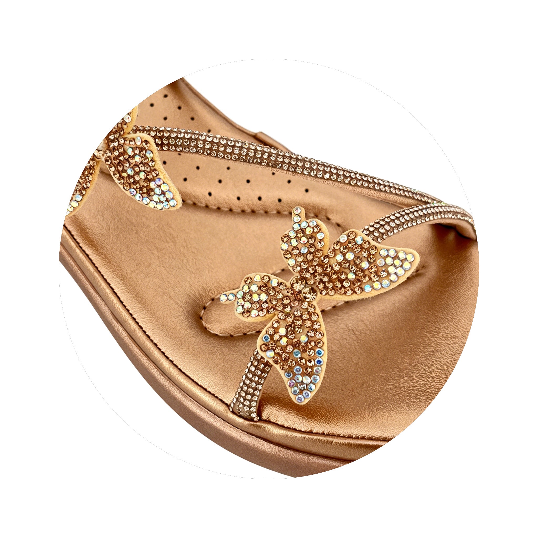 Women's Crystal-Butterfly Double-Strap Wedge Platform Sandals | Wholesale Comfort Sandal | Multi-Color | EU 28–41