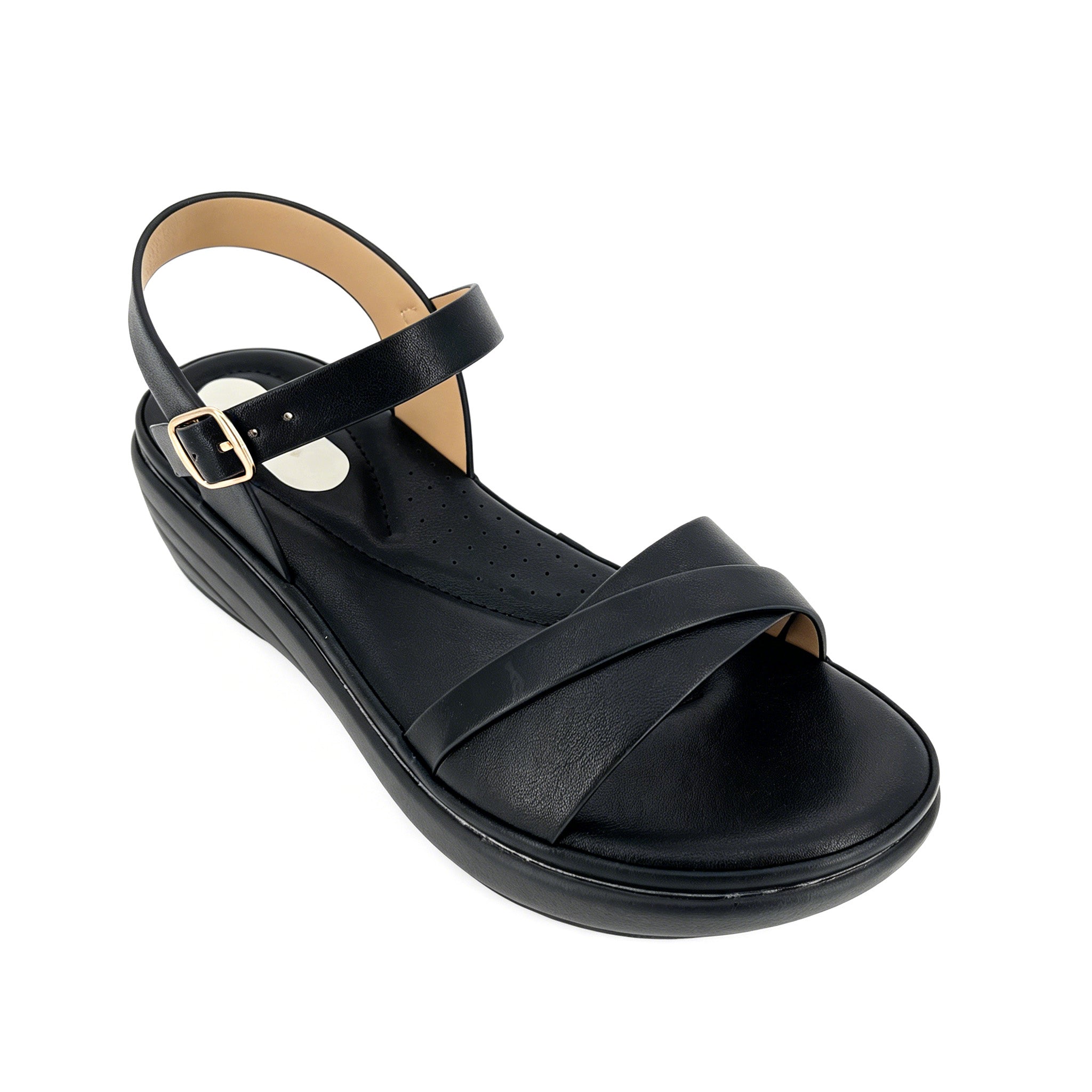 Women's Metallic Cross-Strap Wedge Sandals | Wholesale Platform Comfort Sandal | Multi-Color | EU 28–41