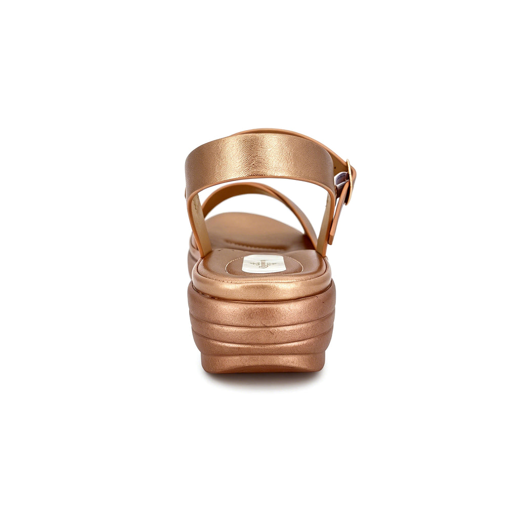 Women's Metallic Cross-Strap Wedge Sandals | Wholesale Platform Comfort Sandal | Multi-Color | EU 28–41