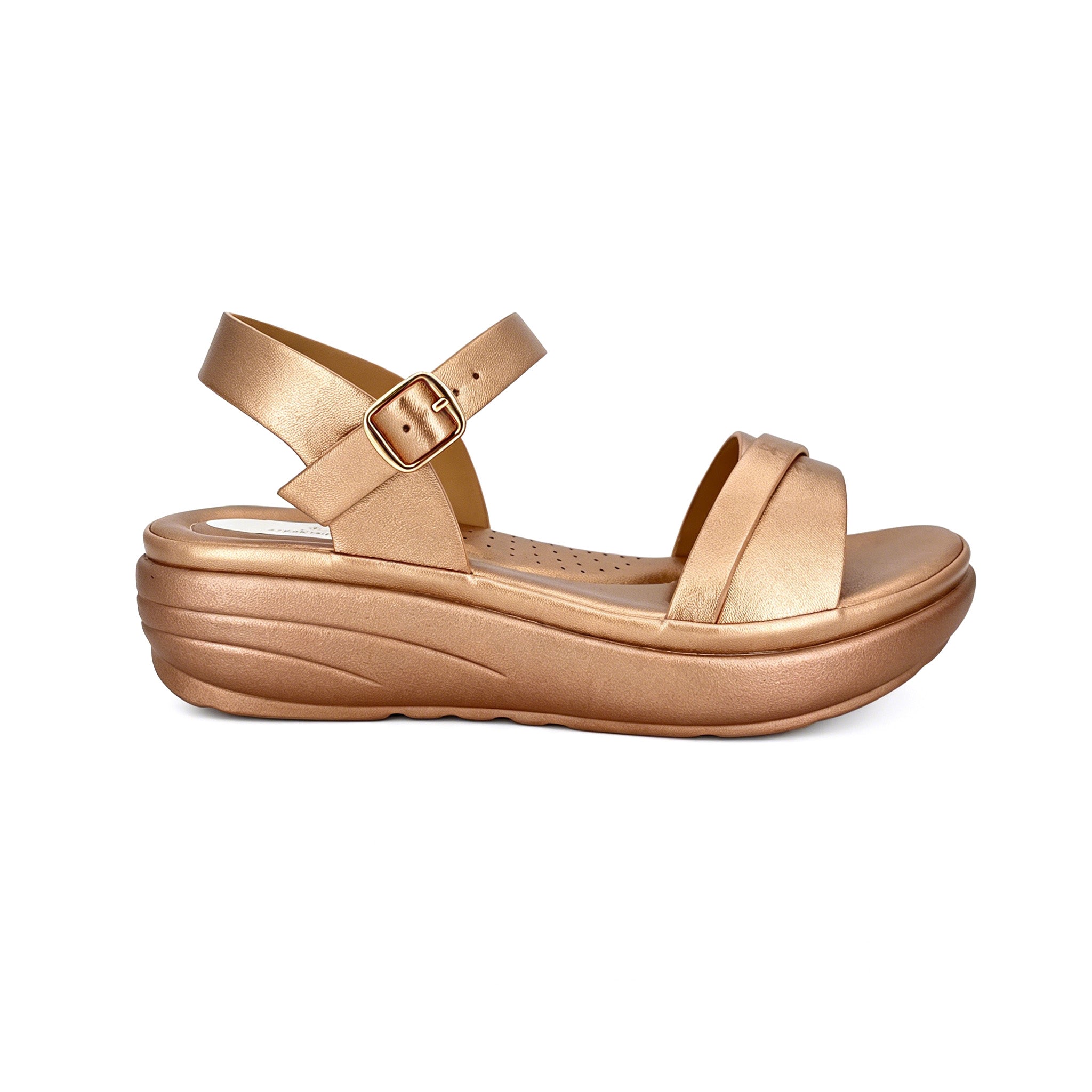 Women's Metallic Cross-Strap Wedge Sandals | Wholesale Platform Comfort Sandal | Multi-Color | EU 28–41
